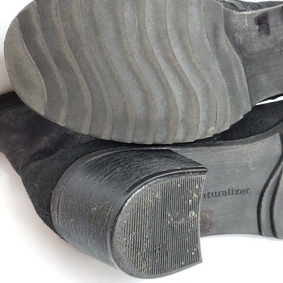 Naturalizer Suede Leather Boots 8.5 Black Faux Fur Lining Round Toe Zip Closure - Picture 7 of 8